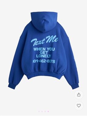 LONELY GHOST Blue Hoodie zip up